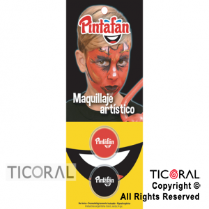 MAQUILLAJE ARTISTICO PINTAFAN ROJO NEGRO DIABLO 13-801 (4GR SET X 2) x 3